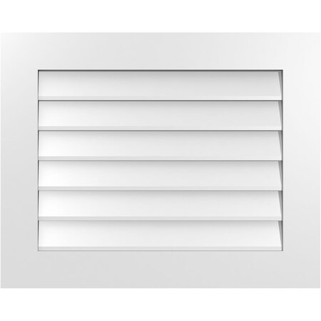 Ekena Millwork Vertical Surface Mount PVC Gable Vent: Non-Functional, w/ 3-1/2"W x 1"P Standard Frame, 30"W x 24"H GVPVE30X2401SN